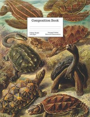 Cover of Composition Book College-Ruled Vintage Turtles Scientific Illustrations