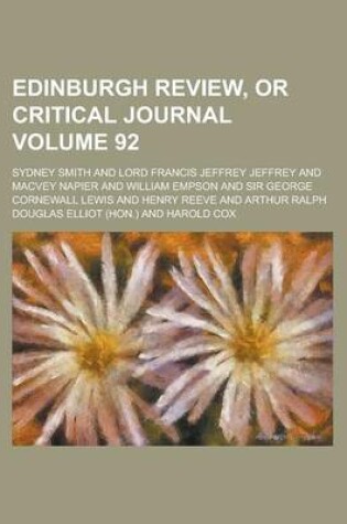 Cover of Edinburgh Review, or Critical Journal Volume 92