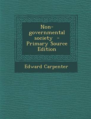 Book cover for Non-Governmental Society - Primary Source Edition