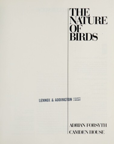 Book cover for The Nature of Birds