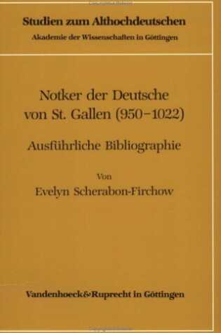 Cover of Notker Der Deutsche Von St. Gallen (950-1022)