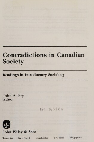 Cover of Contradictions