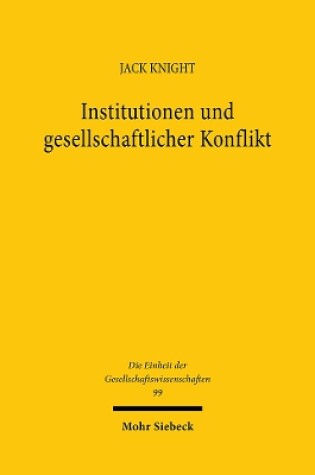 Cover of Institutionen und gesellschaftlicher Konflikt