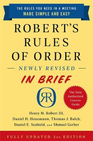 Cover of Robert's Rules of Order Newly Revised In Brief, 3rd edition