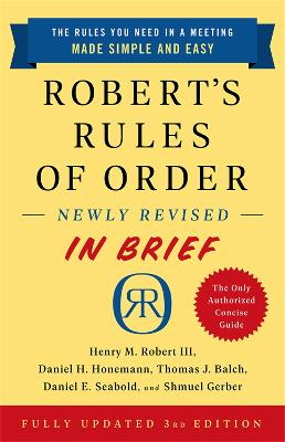 Book cover for Robert's Rules of Order Newly Revised In Brief, 3rd edition