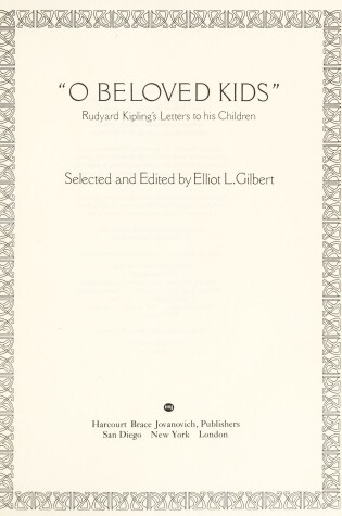 Cover of O Beloved Kids