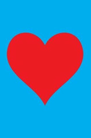 Cover of Blank Notebook - 100 Pages - Red Heart on Cyan