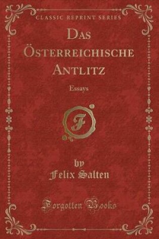 Cover of Das Österreichische Antlitz