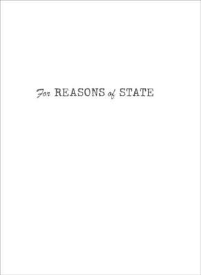 Cover of For Reasons of State