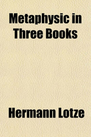 Cover of Metaphysic in Three Books