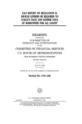 Cover of GAO report on Regulation B