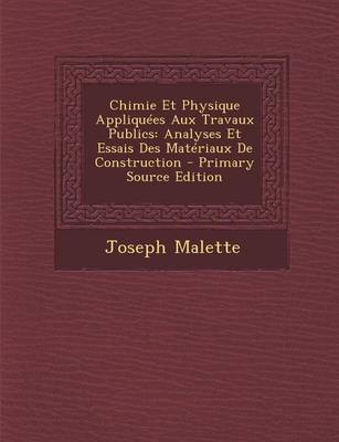 Book cover for Chimie Et Physique Appliquees Aux Travaux Publics