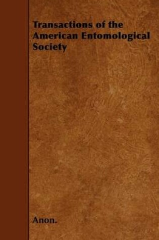 Cover of Transactions of the American Entomological Society