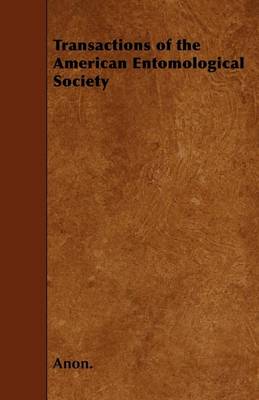 Book cover for Transactions of the American Entomological Society