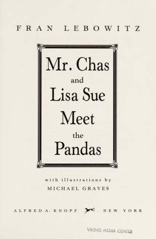 Book cover for Mr. Chas and Lisa Sue Meet the Pandas