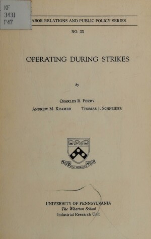 Cover of Operating During Strikes