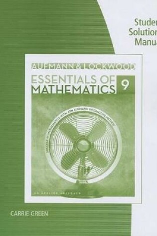 Cover of Student Solutions Manual for Aufmann/Lockwood's Essentials of  Mathematics: An Applied Approach, 9th