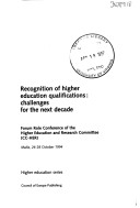 Book cover for Recognition of Higher Education Qualifications