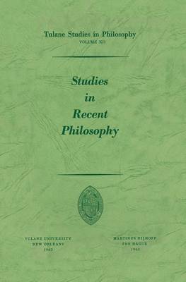 Cover of Studies in Recent Philosophy