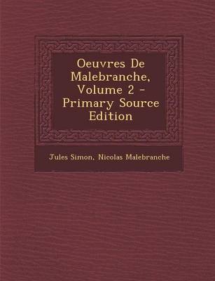 Book cover for Oeuvres de Malebranche, Volume 2