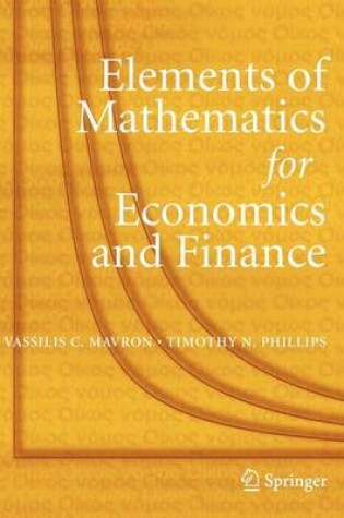 Cover of Elements of Mathematics for Economics and Finance