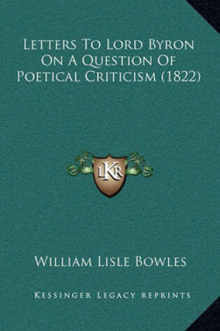 Cover of Letters to Lord Byron on a Question of Poetical Criticism (1822)