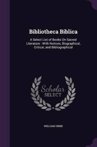 Cover of Bibliotheca Biblica