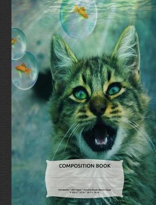 Book cover for Cat & Bubble Fish Composition Notebook, Unruled Blank Sketch Paper
