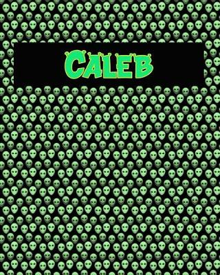 Book cover for 120 Page Handwriting Practice Book with Green Alien Cover Caleb