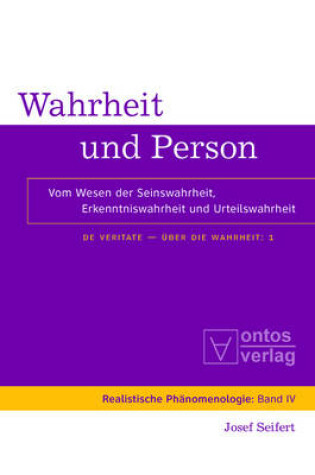Cover of Wahrheit Und Person