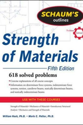 Cover of Schaum's Outline of Strength of Materials, Fifth Edition