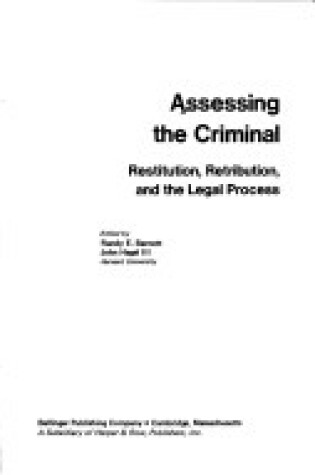 Cover of Assessing the Criminal