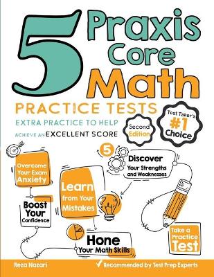 Book cover for 5 Praxis Core Math Practice Tests