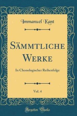 Cover of Sammtliche Werke, Vol. 4