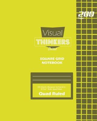 Book cover for Visual Thinkers Square Grid, Quad Ruled, Composition Notebook, 100 Sheets, Large Size 8 x 10 Inch Yellow Cover