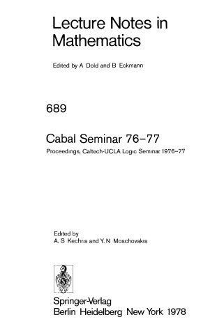 Cover of Cabal Seminar 76-77