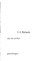Book cover for Richards, I a: His Life & Work CB