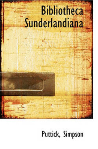 Cover of Bibliotheca Sunderlandiana