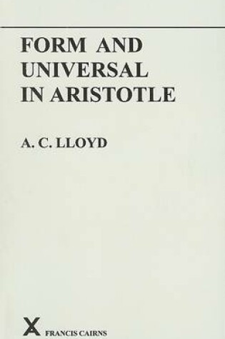 Cover of Form and Universal in Aristotle