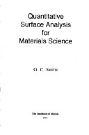 Cover of Quantitative Surface Analysis for Materials Science