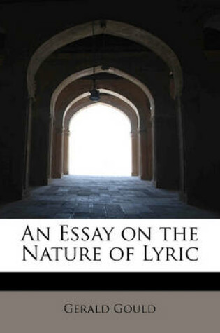 Cover of An Essay on the Nature of Lyric