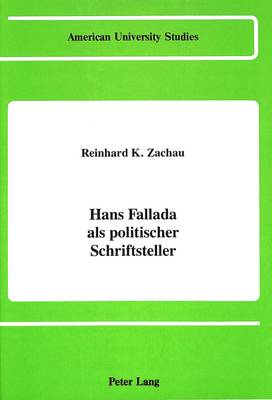 Cover of Hans Fallada als Politischer Schriftsteller