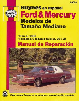 Book cover for Ford & Mercury Modelos De Tamano Mediano (75 - 86)