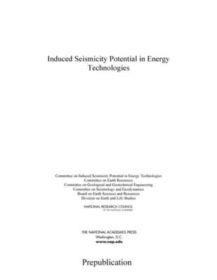 Cover of Induced Seismicity Potential in Energy Technologies