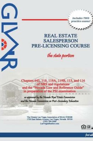 Cover of Glvar Real Estate Salesperson and Broker Pre-Licensing Course