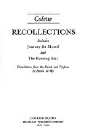 Cover of Recollections