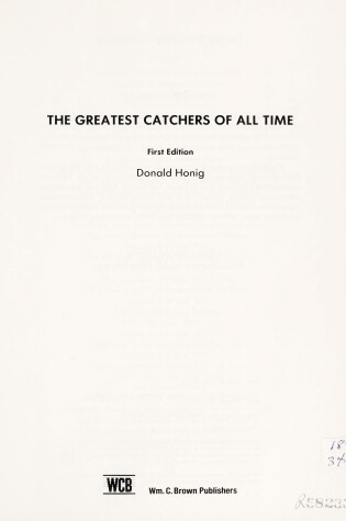 Cover of Greatest Catchers of All Time