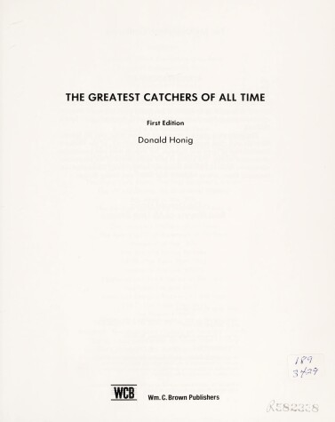 Book cover for Greatest Catchers of All Time