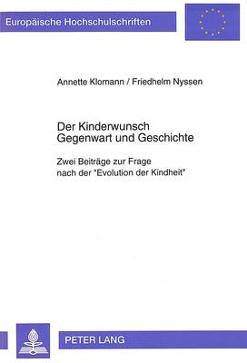 Cover of Der Kinderwunsch. Gegenwart Und Geschichte