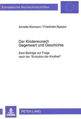 Book cover for Der Kinderwunsch. Gegenwart Und Geschichte